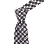 Silk Graphic Check Tie // Black