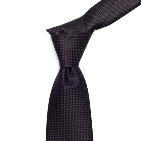 Silk Shadow Dot Tie // Black