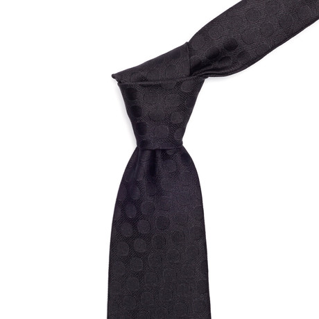 Silk Shadow Polka Dot Tie // Black