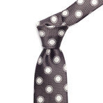 Silk Sunflower Dot Tie // Grey