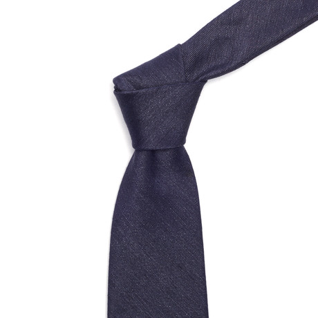 Linen Brushed Tie // Navy