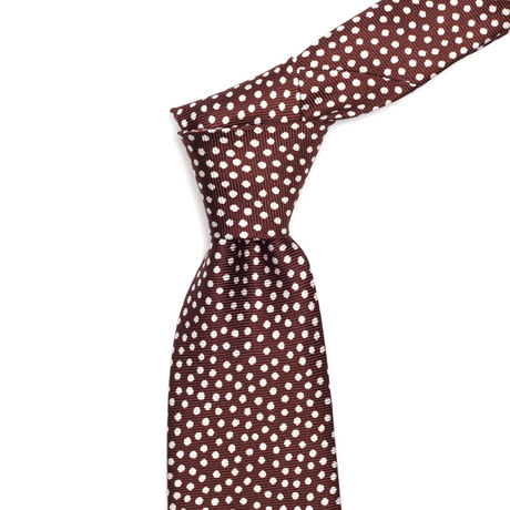 Silk Confetti Dot Tie // Brown