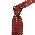 Silk Graphic Dot Tie // Brick Red