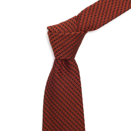 Silk Braided X Tie // Burnt Orange