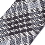 Silk Graphic Plaid Tie // Black