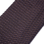 Silk Pebbled Knit Tie // Brown