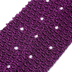 Silk Polka Dot Knit Tie // Dark Fuschia