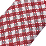 Silk Graphic Check Tie // Red