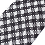 Silk Graphic Check Tie // Black