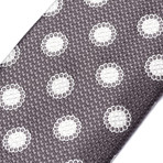 Silk Sunflower Dot Tie // Grey