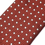 Silk Graphic Dot Tie // Brick Red