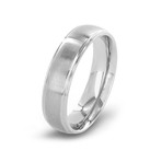 Grooved Brushed and Polished Titanium Ring (Size 7)