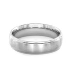 Grooved Brushed and Polished Titanium Ring (Size 7)