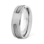 Stainless Steel Cable Titanium Ring // 7mm (Size 7)