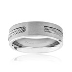 Stainless Steel Cable Titanium Ring // 7mm (Size 7)