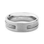 Stainless Steel Cable Titanium Ring // 7mm (Size 7)