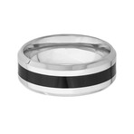 Black Inlay Titanium Ring // 8mm (Size 8)