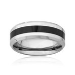 Black Inlay Titanium Ring // 8mm (Size 8)