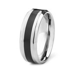 Black Inlay Titanium Ring // 8mm (Size 8)