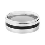 Titanium Ring with Black Inlay (Size 7)