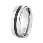 Titanium Ring with Black Inlay (Size 7)