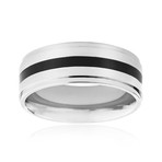 Titanium Ring with Black Inlay (Size 7)