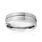 Grooved Satin Finished Ring // 7mm (Size 8)