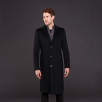 Wool + Cashmere Single Breasted Coat // Black (US: 40S)