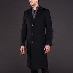 Wool + Cashmere Single Breasted Coat // Black (US: 40S)