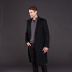 Wool + Cashmere Single Breasted Coat // Black (US: 40S)