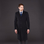 Wool + Cashmere Single Breasted Coat // Dark Charcoal (US: 42R)