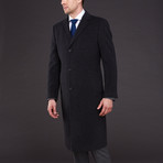 Wool + Cashmere Single Breasted Coat // Dark Charcoal (US: 42R)