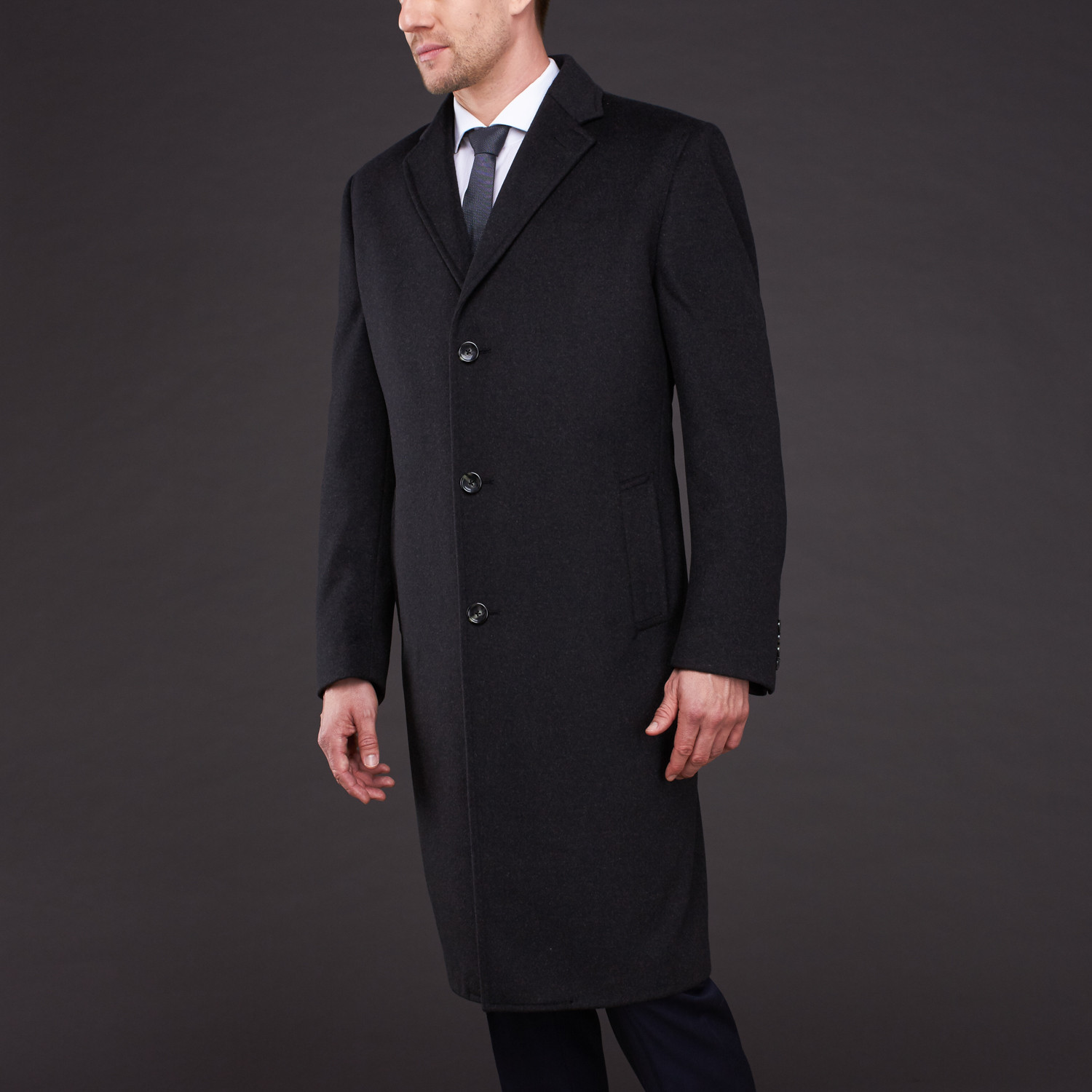 Loro Piana Wool + Cashmere Single Breasted Coat // Charcoal (US: 36R ...