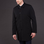 Loro Piana Textured Wool Weatherproof Coat // Black (S)