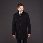 Loro Piana Textured Wool Weatherproof Coat // Black (S)