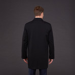 Loro Piana Textured Wool Weatherproof Coat // Black (S)