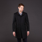 Loro Piana Wool Weatherproof Overcoat // Black (XL)