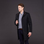 Loro Piana Wool Weatherproof Overcoat // Black (XL)