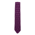 Silk Polka Dot Knit Tie // Dark Fuschia