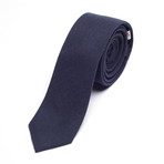 Solid Chambray Skinny Tie // Dark Navy