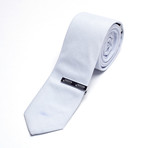 Micro Stripe Skinny Tie // Light Blue
