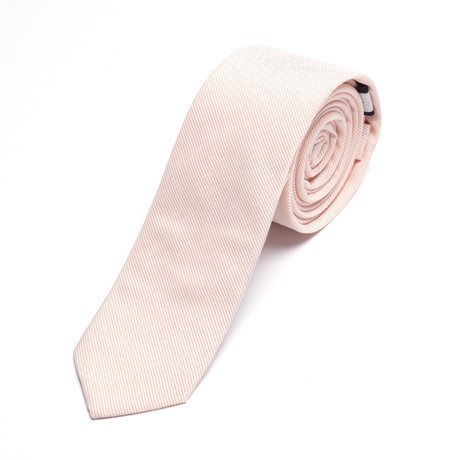 Micro Stripe Skinny Tie // Orange