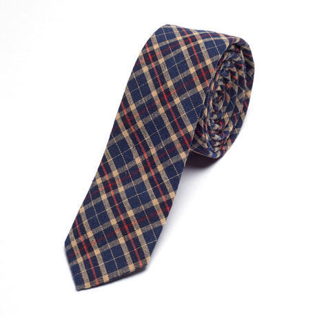 Plaid Skinny Tie // Blue + Red