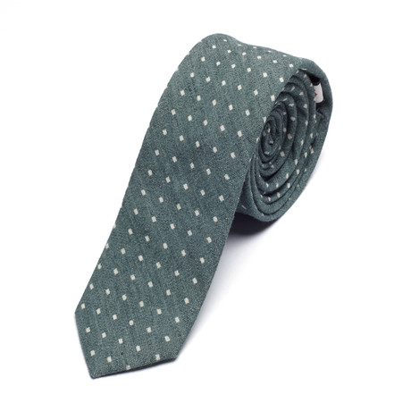 Printed Skinny Tie // Dark Green