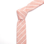 Striped Skinny Tie // Salmon