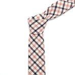 Plaid Skinny Tie + Tie Bar // Black + White + Red
