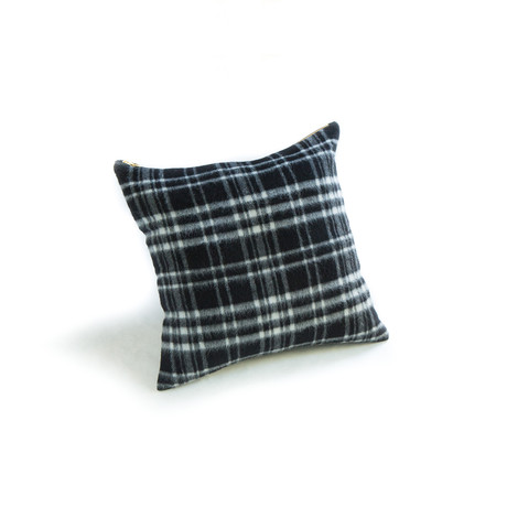 Plaid Wool Standard Pillow Cover // 18" Square (Black)