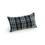 Plaid Wool Lumbar Pillow Cover (Black)