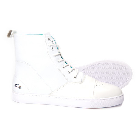 Gram // 470g Leather High-Top Sneaker // White (US: 9.5)