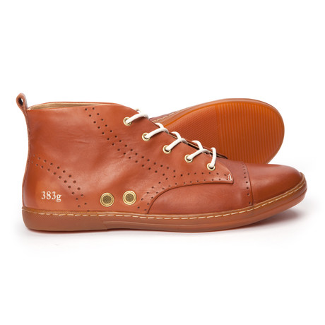 Gram // 383g Leather Mid-Top Sneaker // Brown (US: 8.5)